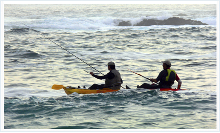 Pesca de la lubina desde kayak de pesca
