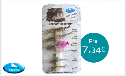 Pack de moscas de agua salada Saltwater shrimp Dragon Tackle