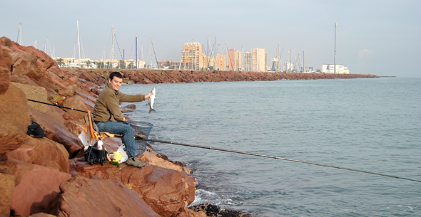 Pesca de lisas con corcho