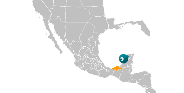 Mapa de Tabasco, México.