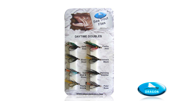 Pack de moscas especial daytime Dragon Tackle, perfectas para pescar reo.