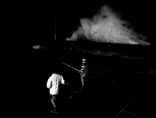 Pesca invernal nocturna