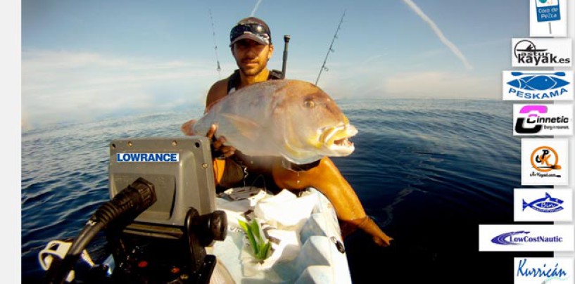 Pesca de dentones en kayak con buen tiempo